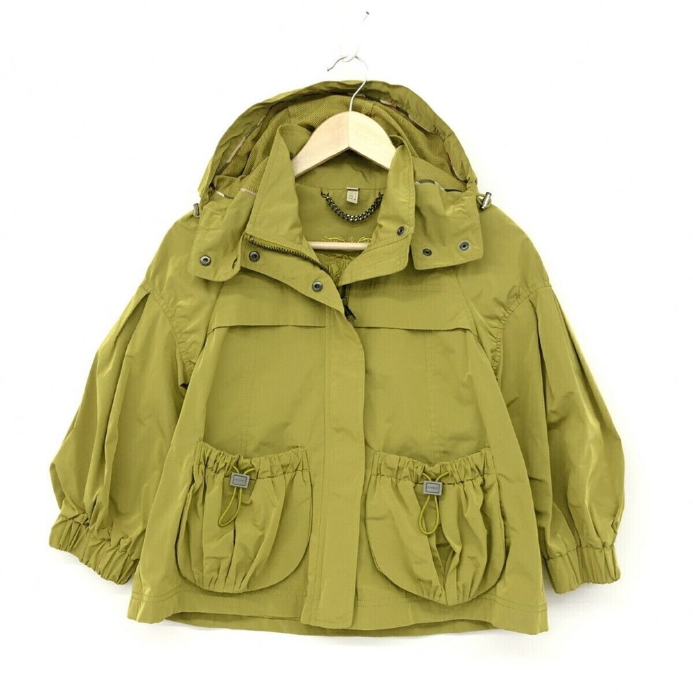 Burberry Lime Green Jacket with Puff Sleeves